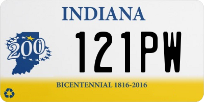 IN license plate 121PW