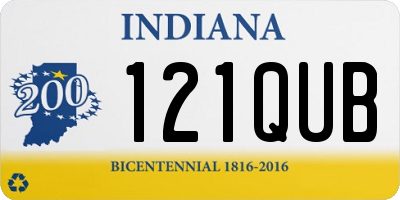 IN license plate 121QUB