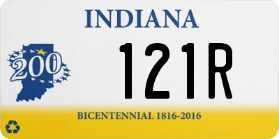 IN license plate 121R