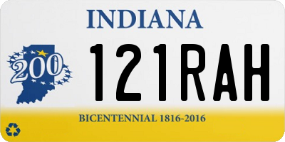 IN license plate 121RAH