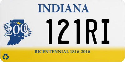 IN license plate 121RI