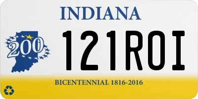 IN license plate 121ROI
