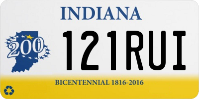 IN license plate 121RUI