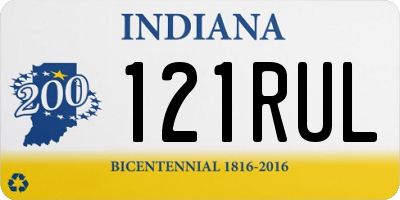 IN license plate 121RUL
