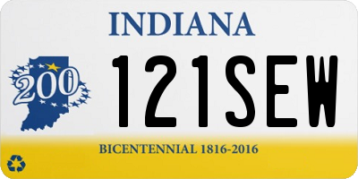 IN license plate 121SEW