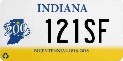 IN license plate 121SF