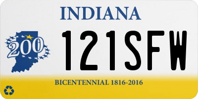 IN license plate 121SFW