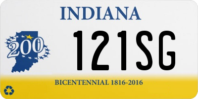 IN license plate 121SG