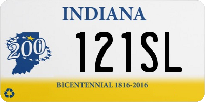 IN license plate 121SL