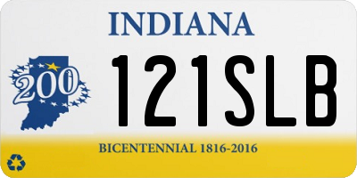 IN license plate 121SLB