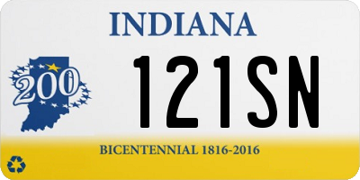 IN license plate 121SN