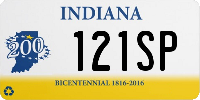 IN license plate 121SP