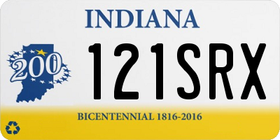 IN license plate 121SRX