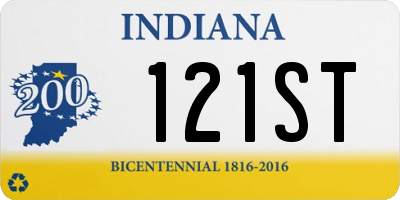 IN license plate 121ST