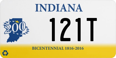 IN license plate 121T