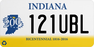 IN license plate 121UBL