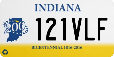 IN license plate 121VLF