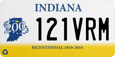 IN license plate 121VRM