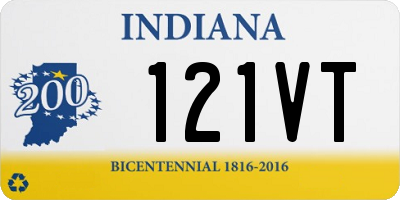 IN license plate 121VT