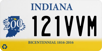 IN license plate 121VVM