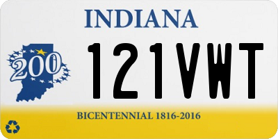 IN license plate 121VWT