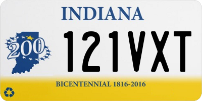 IN license plate 121VXT