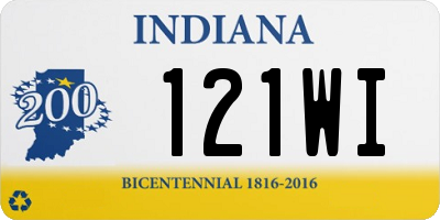 IN license plate 121WI