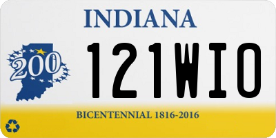 IN license plate 121WIO