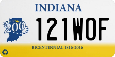 IN license plate 121WOF