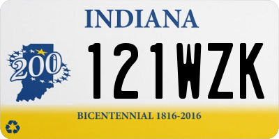 IN license plate 121WZK