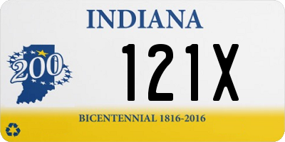 IN license plate 121X