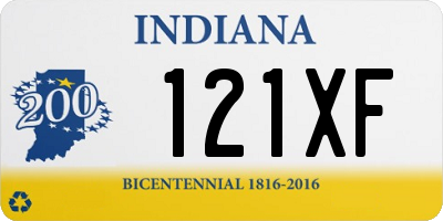 IN license plate 121XF