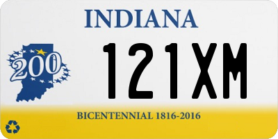 IN license plate 121XM