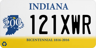 IN license plate 121XWR