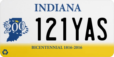 IN license plate 121YAS