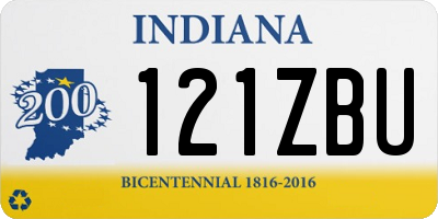 IN license plate 121ZBU