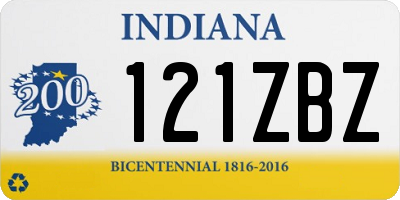 IN license plate 121ZBZ