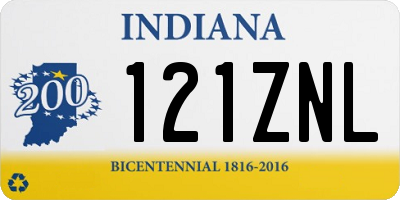 IN license plate 121ZNL