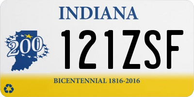 IN license plate 121ZSF