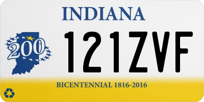 IN license plate 121ZVF
