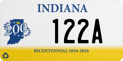 IN license plate 122A