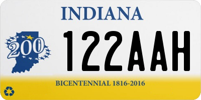 IN license plate 122AAH