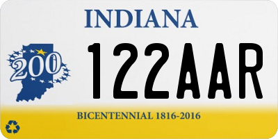 IN license plate 122AAR