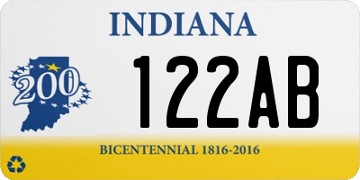 IN license plate 122AB