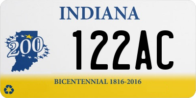 IN license plate 122AC