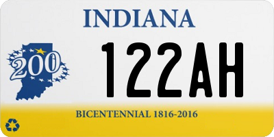 IN license plate 122AH