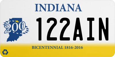 IN license plate 122AIN