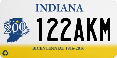 IN license plate 122AKM