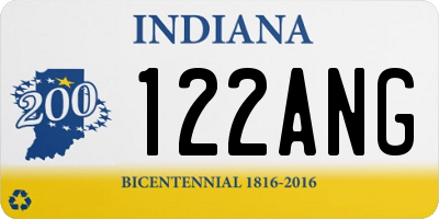 IN license plate 122ANG
