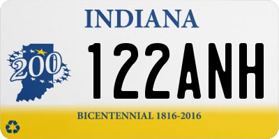 IN license plate 122ANH
